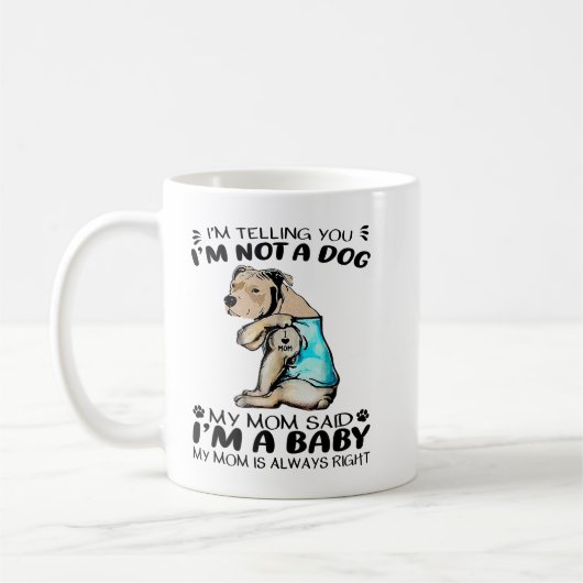 Pitbull Dog I Love Mam Tattoo Pitbull Hondenliefhe Koffiemok (Links)