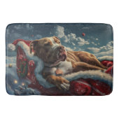 Pitbull Dog Kerstfeest Badmat (Voorkant)