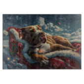 Pitbull Dog Kerstfeest Snijplank (Voorkant)