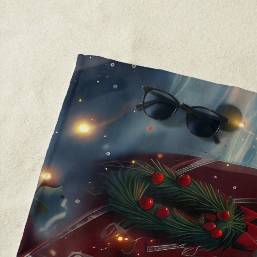 Pitbull Dog Kerstfeest Strandlaken (In situ)