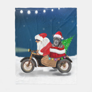 Pitbull Dog-kerstkerstman Fleece Deken