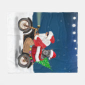 Pitbull Dog-kerstkerstman Fleece Deken (Voorkant (Horizontaal))