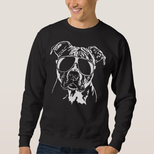 Pitbull Dog mam Funny American Pitbull Terrier Wit Trui (Voorkant)