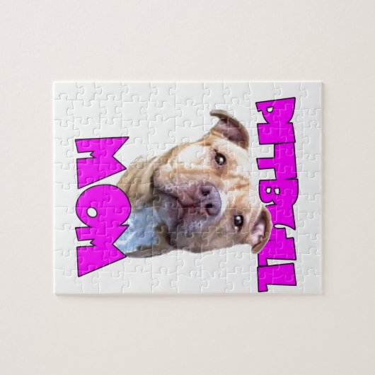 Pitbull dog mama legpuzzel (Horizontaal)