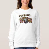 Pitbull Dog Mama Leopard print zonnebloemen Trui (Voorkant)