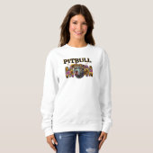 Pitbull Dog Mama Leopard print zonnebloemen Trui (Voorkant volledig)