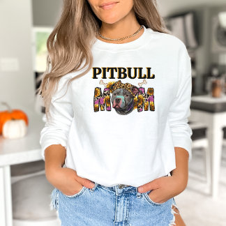 Pitbull Dog Mama Leopard print zonnebloemen Trui