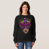 Pitbull Dog Mardi Gras Masker Jester Pet Pit Bull  Trui (Voorkant volledig)