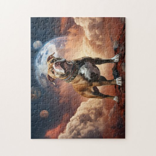 Pitbull dog on Mars on a Jigsaw Puzzle! Legpuzzel (Verticaal)