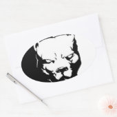Pitbull Dog Ovale Sticker (Envelop)