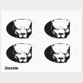 Pitbull Dog Ovale Sticker (Vel)
