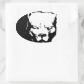 Pitbull Dog Ovale Sticker (Tas)