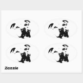 Pitbull Dog Ovale Sticker (Vel)