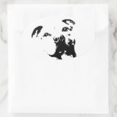 Pitbull Dog Ovale Sticker (Tas)