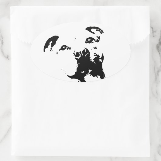 Pitbull Dog Ovale Sticker (Tas)