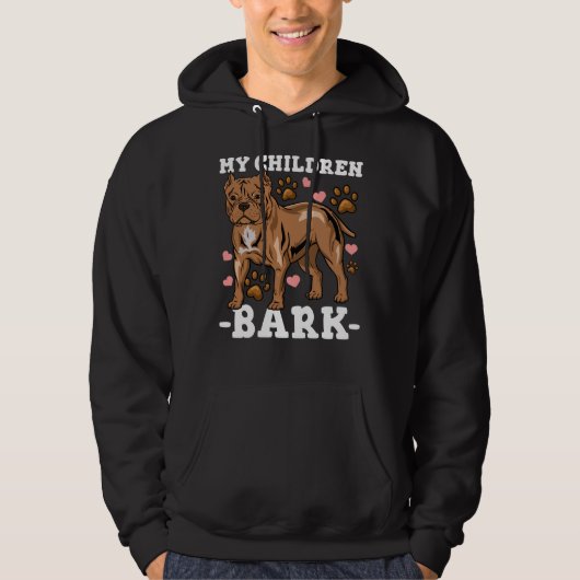 Pitbull Dog Pap Mam Hoodie (Voorkant)