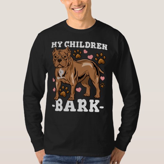 Pitbull Dog Pap Mam T-shirt (Voorkant)