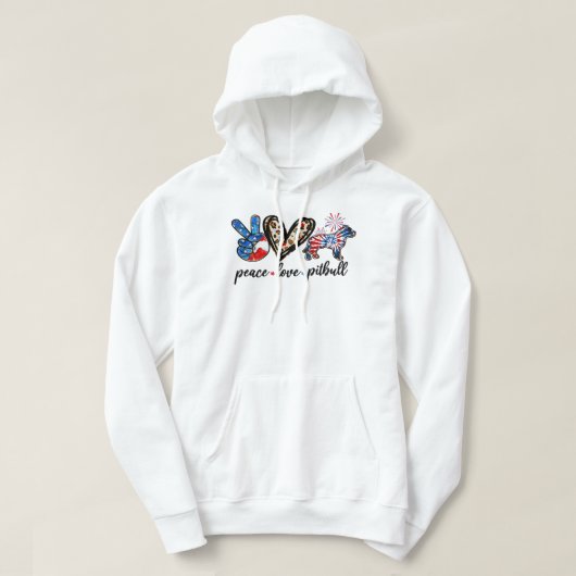 Pitbull Dog Peace Love Pitbull Dog Tie Dye Leopard Hoodie (Design voorkant)
