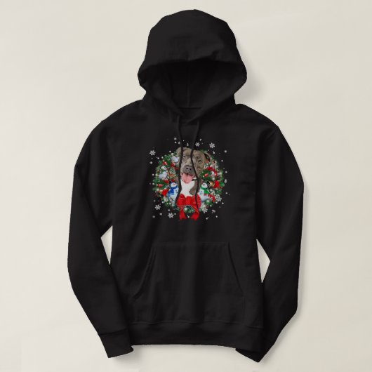 Pitbull Dog Pitbull Dog kerstboomlampschimmel Hoodie (Design voorkant)