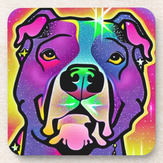 Pitbull Dog Pop Art Bier Onderzetter (Voorkant)