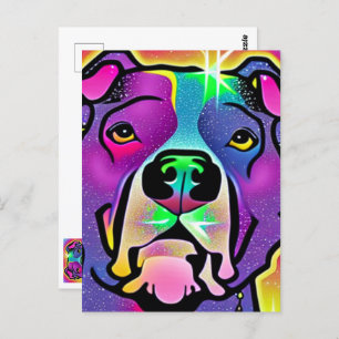 Pitbull Dog Pop Art Briefkaart