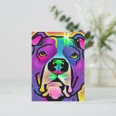 Pitbull Dog Pop Art Briefkaart (Staand voorkant)