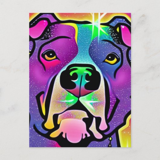 Pitbull Dog Pop Art Briefkaart (Voorkant)