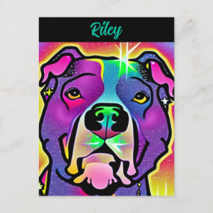 Pitbull Dog Pop Art gepersonaliseerd Briefkaart