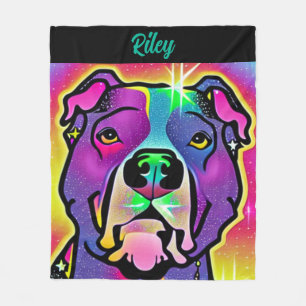 Pitbull Dog Pop Art gepersonaliseerd Fleece Deken