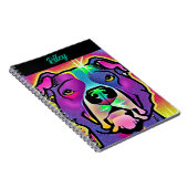 Pitbull Dog Pop Art gepersonaliseerd Notitieboek (Rechterzijde)