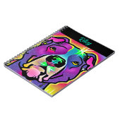 Pitbull Dog Pop Art gepersonaliseerd Notitieboek (Linkerzijde)