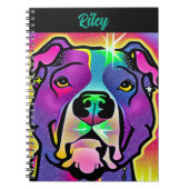 Pitbull Dog Pop Art gepersonaliseerd Notitieboek (Voorkant)