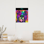 Pitbull Dog Pop Art gepersonaliseerd Poster (Keuken)