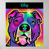 Pitbull Dog Pop Art gepersonaliseerd Poster (Voorkant)