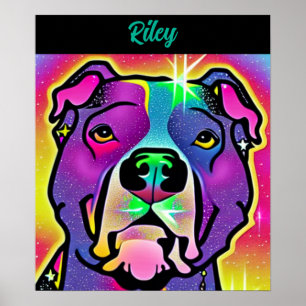 Pitbull Dog Pop Art gepersonaliseerd Poster