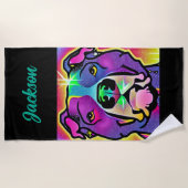 Pitbull Dog Pop Art gepersonaliseerd Strandlaken (Voorkant)