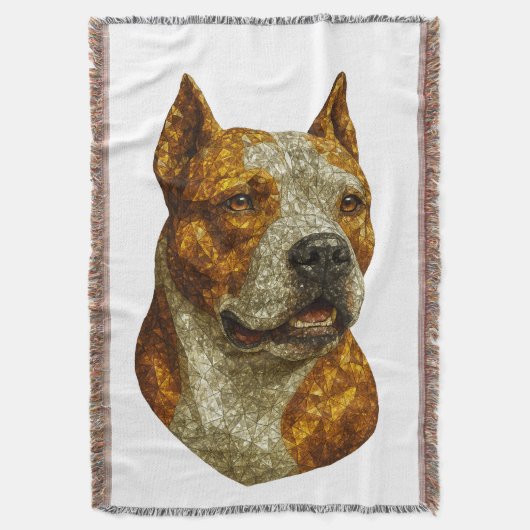 Pitbull Dog Portrait Deken (Voorkant Verticaal)
