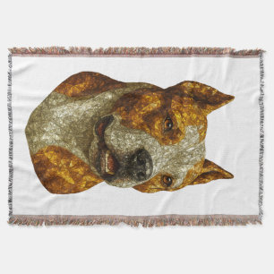 Pitbull Dog Portrait Deken