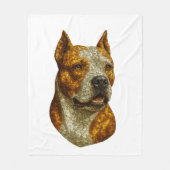 Pitbull Dog Portrait Fleece Deken (Voorkant)