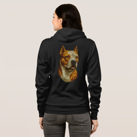 Pitbull Dog Portrait Hoodie (Achterkant volledig)
