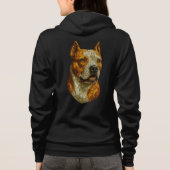 Pitbull Dog Portrait Hoodie (Achterkant)