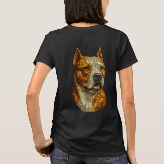 Pitbull Dog Portrait T-shirt (Achterkant)