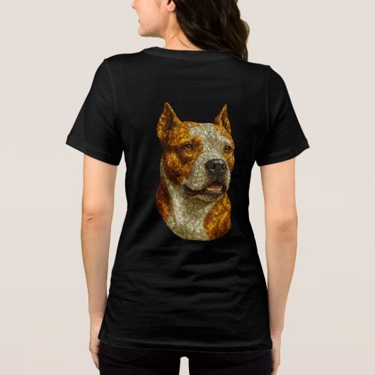Pitbull Dog Portrait Tri-Blend Shirt (Achterkant)