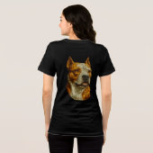 Pitbull Dog Portrait Tri-Blend Shirt (Achterkant volledig)