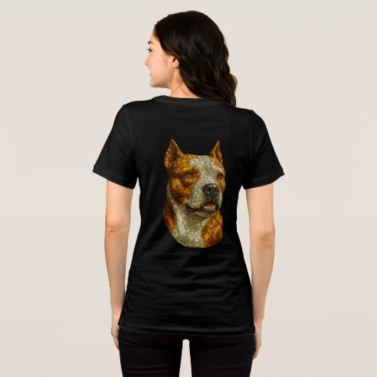 Pitbull Dog Portrait Tri-Blend Shirt (Achterkant volledig)