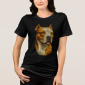 Pitbull Dog Portrait Tri-Blend Shirt (Voorkant)