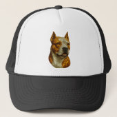 Pitbull Dog Portrait Trucker Pet (Voorkant)