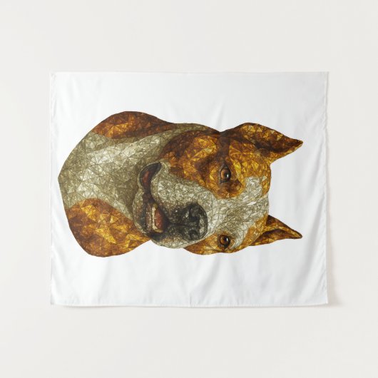 Pitbull Dog Portrait Wandkleed (Voorkant (horizontaal))