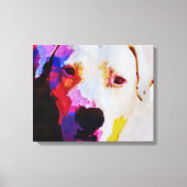 Pitbull Dog Portret Canvas Art Print (Voorkant)