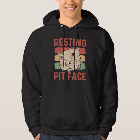 Pitbull Dog Retro Hoodie (Voorkant)